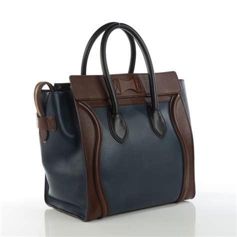 celine tri color canvas calfskin micro luggage bag|Celine mini luggage bags.